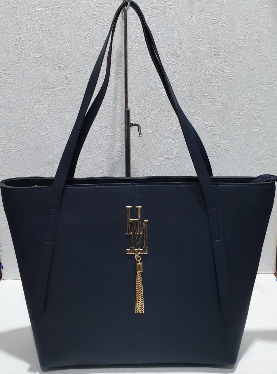 Navy Tassel Tote